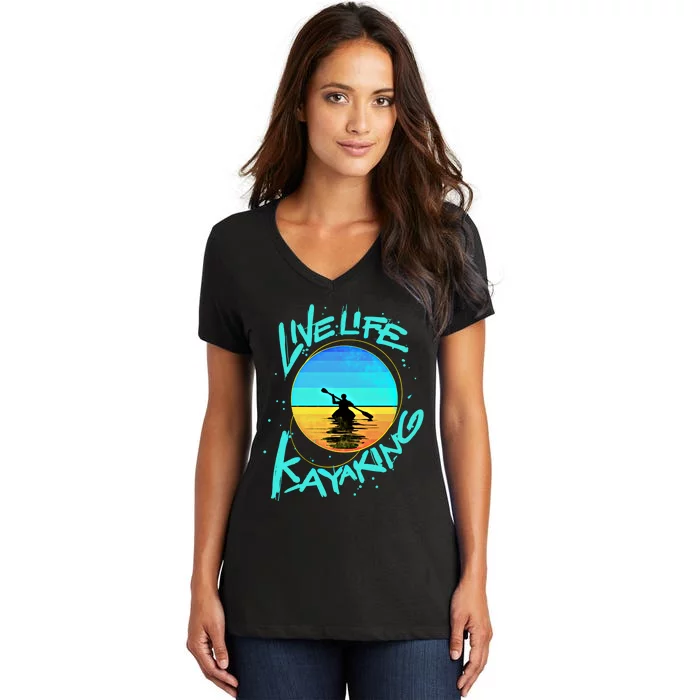 Kayaking Gift Live Life Kayak Gift Women's V-Neck T-Shirt