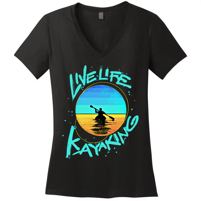 Kayaking Gift Live Life Kayak Gift Women's V-Neck T-Shirt