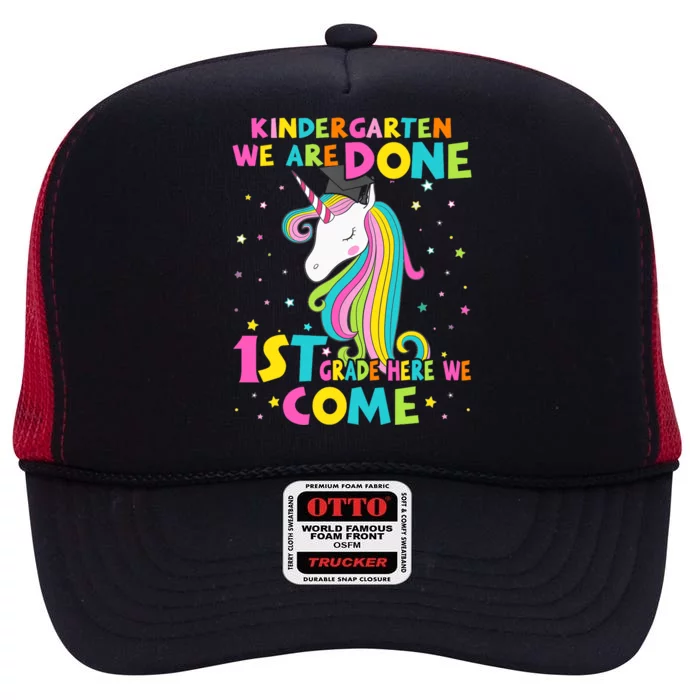 Kindergarten Graduation Magical Unicorn Gift High Crown Mesh Trucker Hat