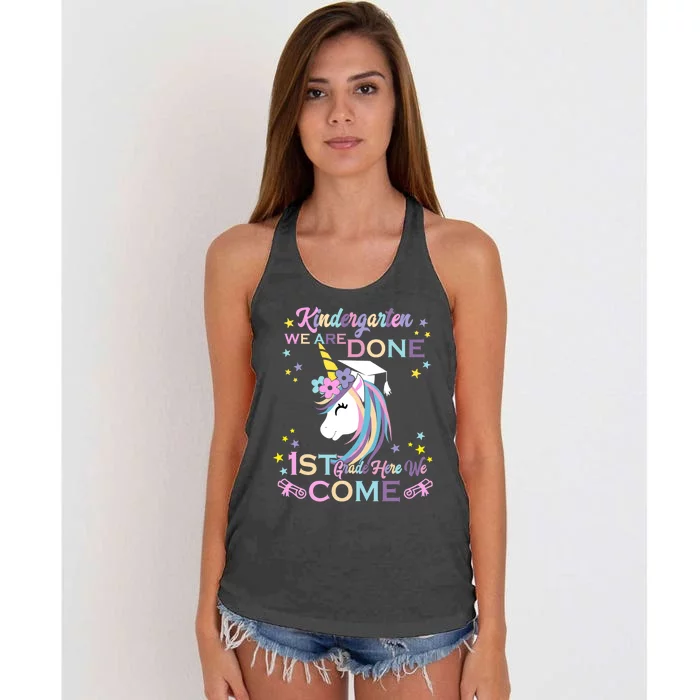 Kindergarten Graduation Magical Unicorn Women's Knotted Racerback Tank