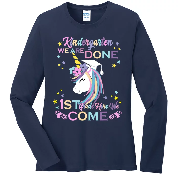 Kindergarten Graduation Magical Unicorn Ladies Long Sleeve Shirt