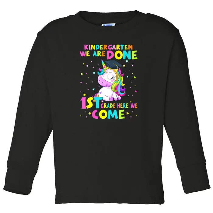 Kindergarten Graduation Magical Unicorn For Girls Graduate Toddler Long Sleeve Shirt