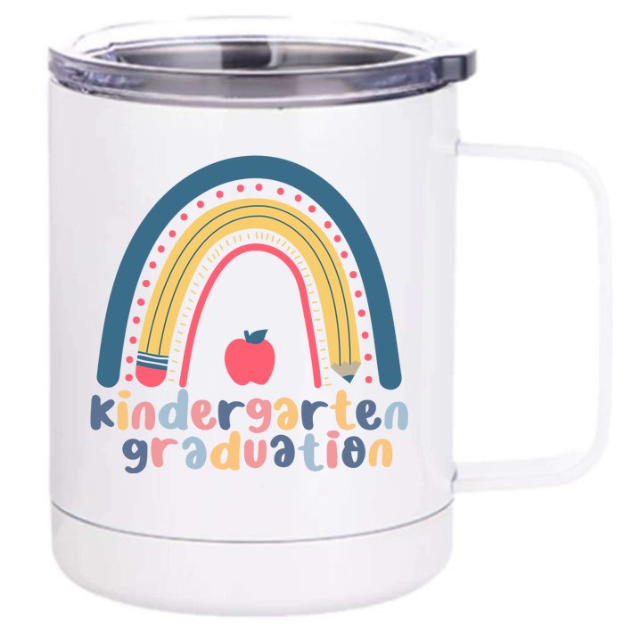 Kindergarten Graduation Rainbow Cute Front & Back 12oz Stainless Steel Tumbler Cup