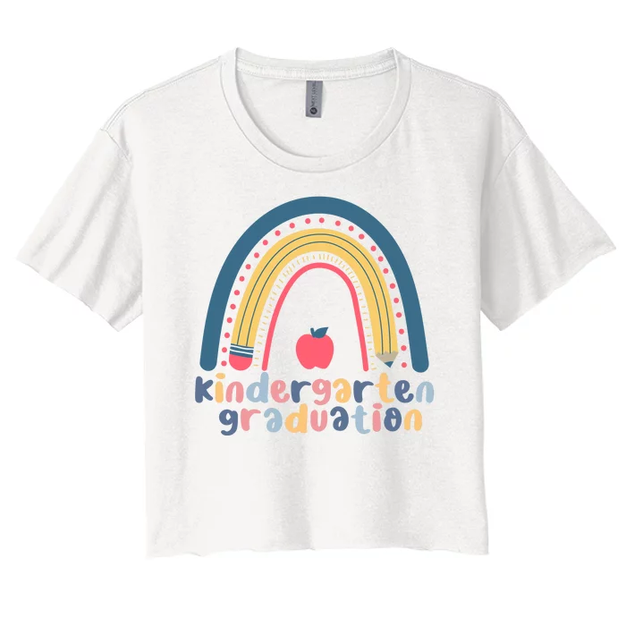 Kindergarten Graduation Rainbow Cute Women's Crop Top Tee