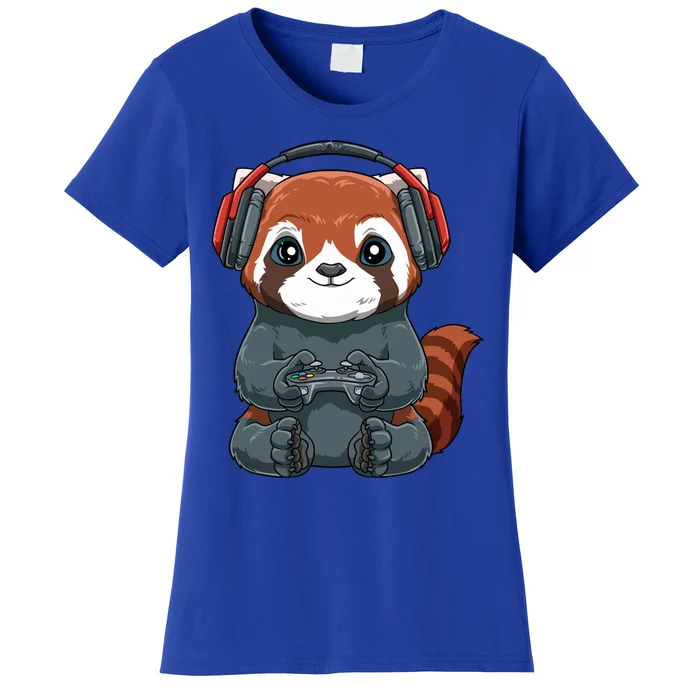 Kawaii Gamer Red Panda Online Gaming Video Games Anime Gift Women's T-Shirt