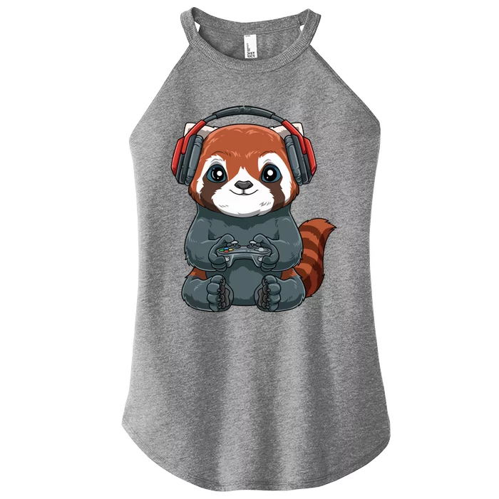 Kawaii Gamer Red Panda Online Gaming Video Games Anime Gift Women’s Perfect Tri Rocker Tank