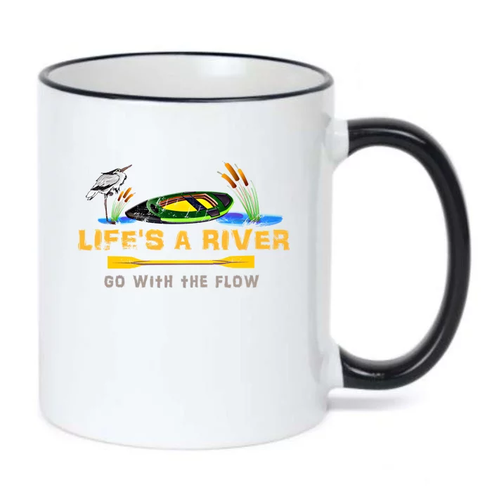 Kayak Gift River Kayaking Cute Gift LifeS A River Outdoor Black Color Changing Mug