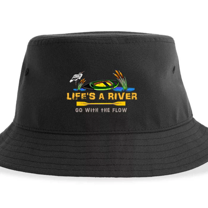 Kayak Gift River Kayaking Cute Gift LifeS A River Outdoor Sustainable Bucket Hat