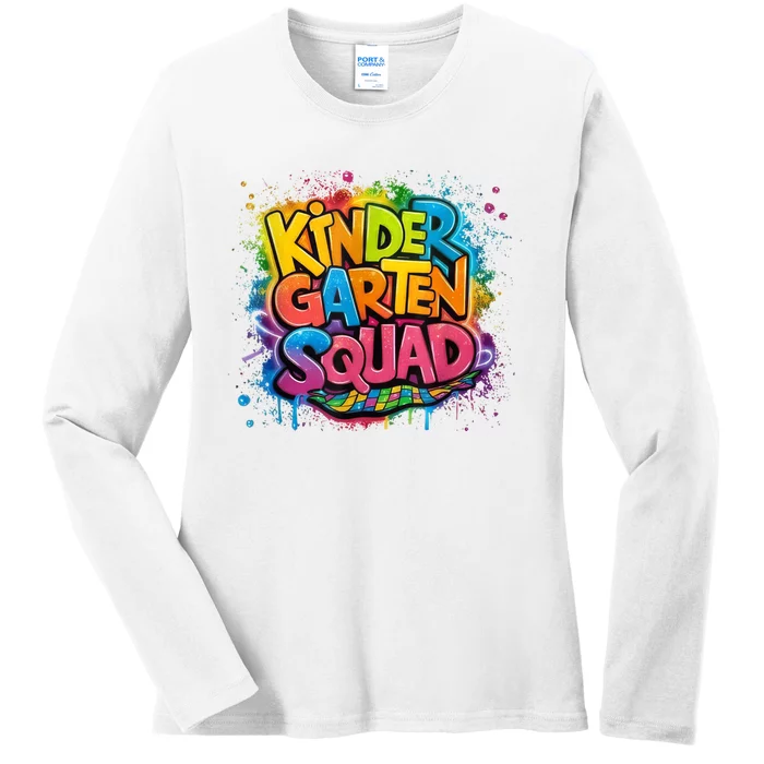 Kinder Graten Squad Back To School Ladies Long Sleeve Shirt