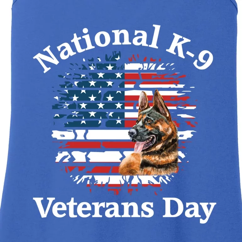 K9 Ger Shepherd Military Working Dog Veterans Day Gift Ladies Essential Tank