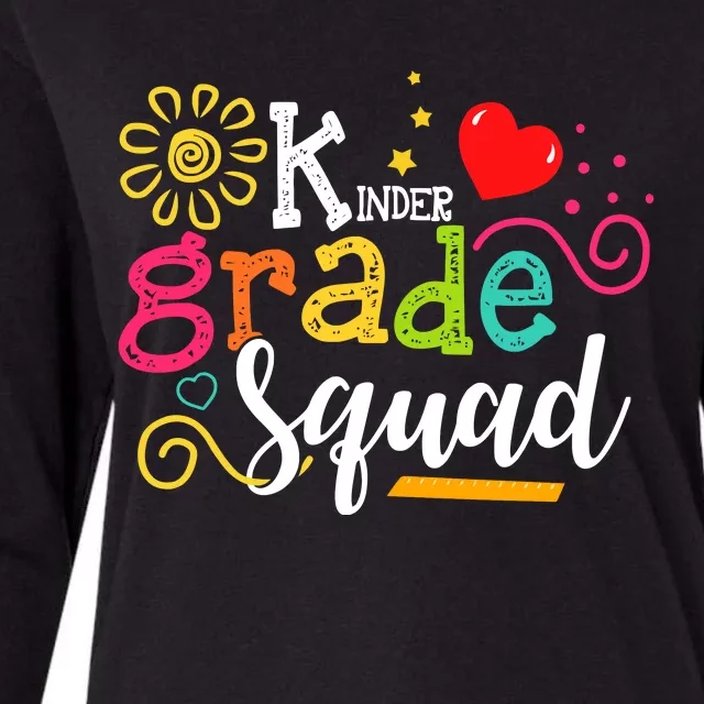 Kinder Grade Squad Student Teacher Gift Back To School Womens Cotton Relaxed Long Sleeve T-Shirt