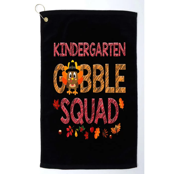 Kindergarten Gobble Squad Funny Turkey Thanksgiving Platinum Collection Golf Towel