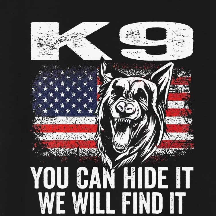 K9 German Shepherd Police Dog Law Enforcement K9 Handler Women's Crop Top Tee