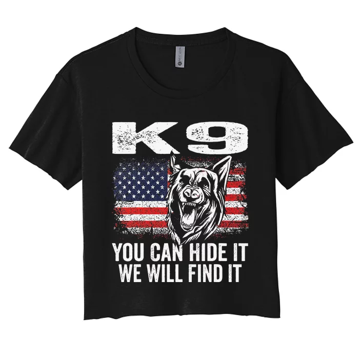 K9 German Shepherd Police Dog Law Enforcement K9 Handler Women's Crop Top Tee