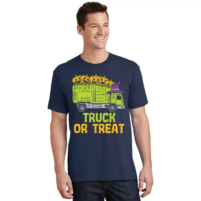 Kids Garbage Truck Pumpkins Baby Boy Halloween Kids T-Shirt