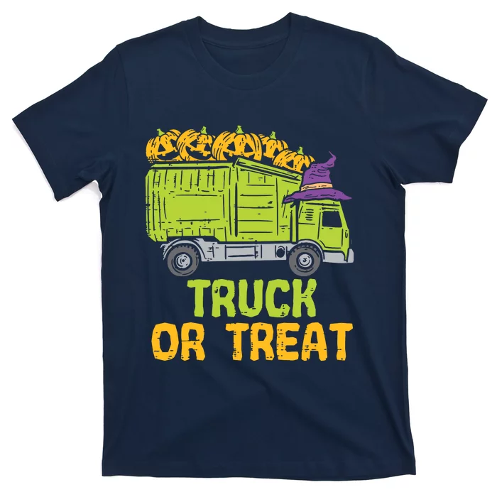 Kids Garbage Truck Pumpkins Baby Boy Halloween Kids T-Shirt