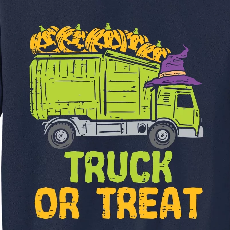 Kids Garbage Truck Pumpkins Baby Boy Halloween Kids Tall Sweatshirt