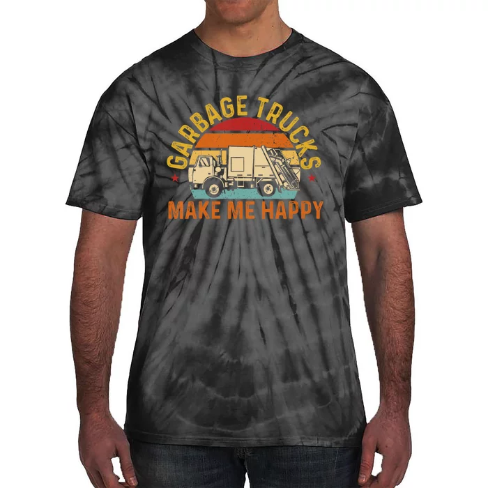 Kids Garbage Trucks Make Me Happy Tie-Dye T-Shirt