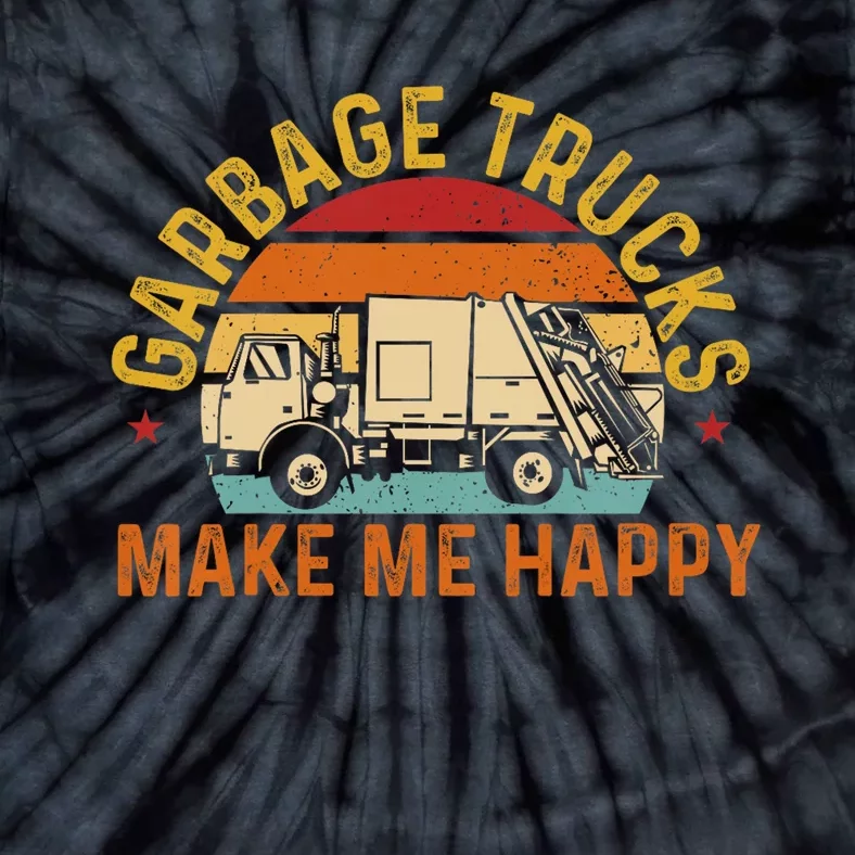 Kids Garbage Trucks Make Me Happy Tie-Dye T-Shirt