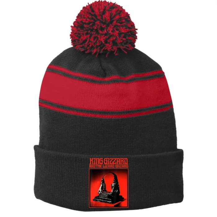 King Gizzards The Lizard Wizards Stripe Pom Pom Beanie