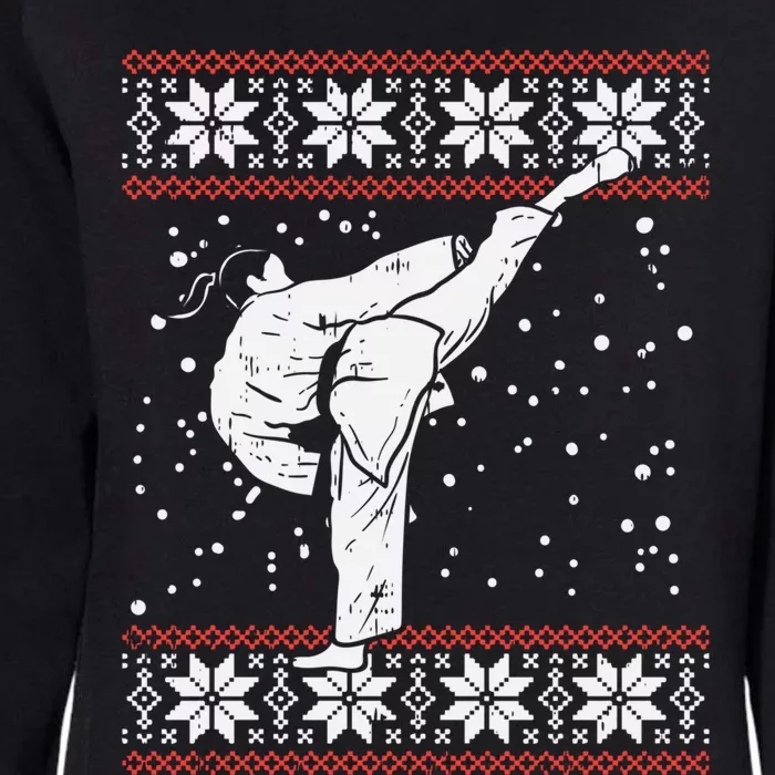 Karate Girl Ugly Christmas Sweater Martial Arts Fighter Gift Meaningful Gift Womens California Wash Sweatshirt