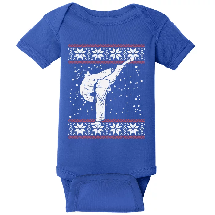 Karate Girl Ugly Christmas Sweater Martial Arts Fighter Gift Meaningful Gift Baby Bodysuit