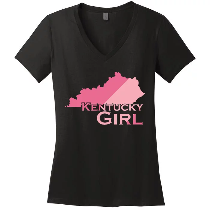 Kentucky Girl Usa America Women's V-Neck T-Shirt