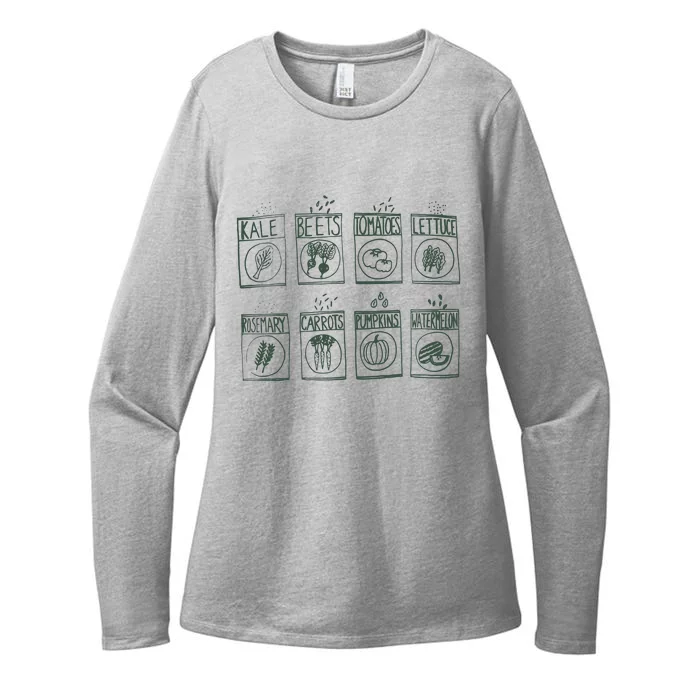 Kale Garden Vegetable Retro Vintage Vegetarian Gardener Gift Kale Womens CVC Long Sleeve Shirt