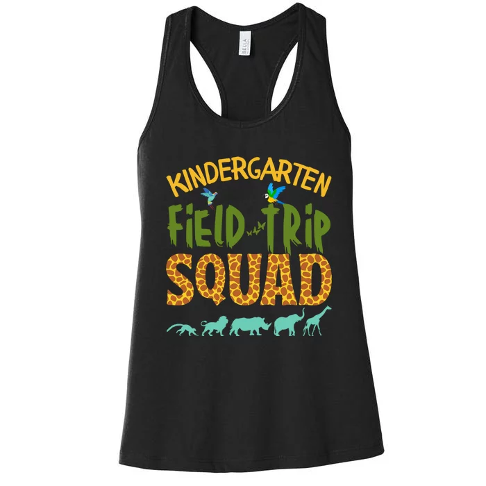 Kindergarten Grade Zoo Crew Funny Wild Animal Jungle Women's Racerback Tank