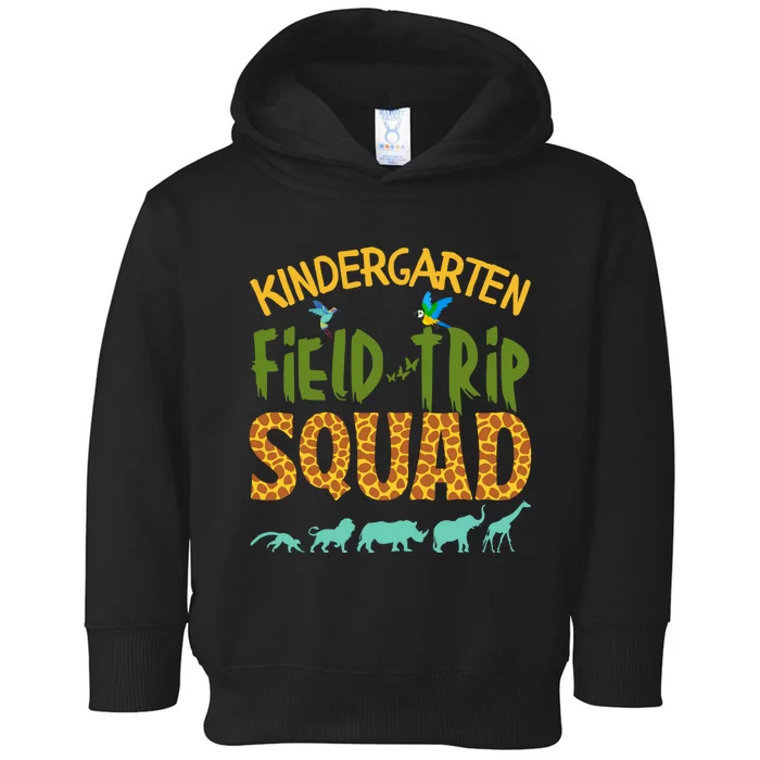 Kindergarten Grade Zoo Crew Funny Wild Animal Jungle Toddler Hoodie