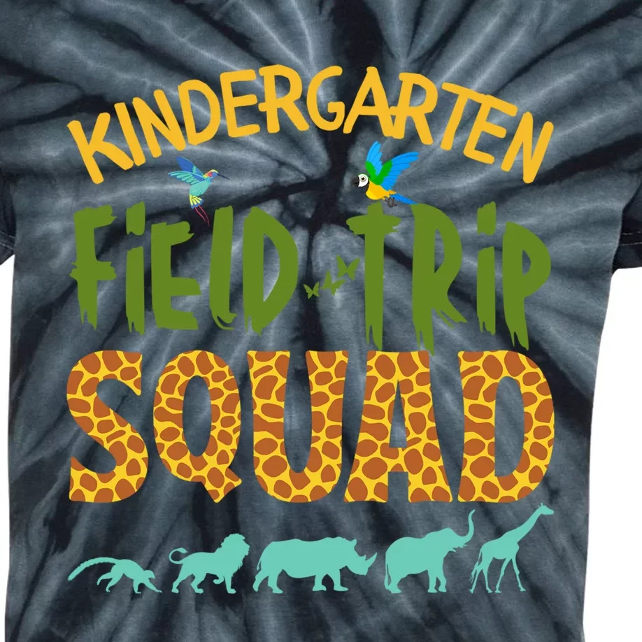 Kindergarten Grade Zoo Crew Funny Wild Animal Jungle Kids Tie-Dye T-Shirt