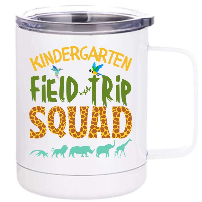 Kindergarten Grade Zoo Crew Funny Wild Animal Jungle Front & Back 12oz Stainless Steel Tumbler Cup