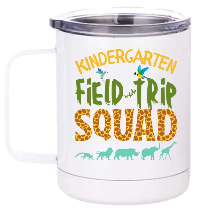 Kindergarten Grade Zoo Crew Funny Wild Animal Jungle Front & Back 12oz Stainless Steel Tumbler Cup