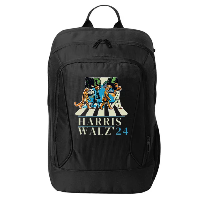 Kamala Harris 2024 Retro Rainbow Vote Democrat City Backpack