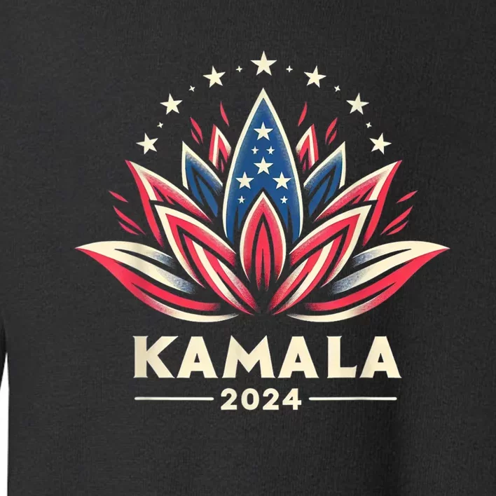 Kamala Harris 2024 Presidential Campaign American Lotus Toddler Sweatshirt