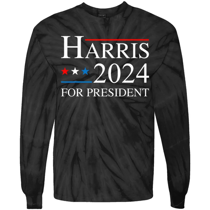 Kamala Harris 2024 For President Election Campaign Tie-Dye Long Sleeve Shirt