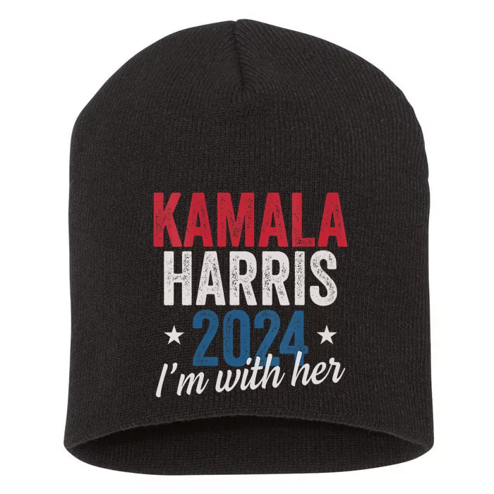 Kamala Harris 2024 Support Im With Her Kamala Harris 2024 Short Acrylic Beanie