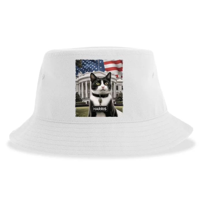 Kamala Harris 2024 President Gifts Funny Childless Cat Ladies For Harris 2024 Sustainable Bucket Hat