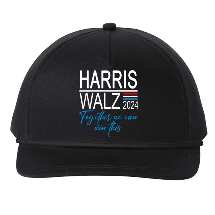 Kamala Harris 2024 Harris Walz Together We Can Win This Cute Gift Snapback Five-Panel Rope Hat