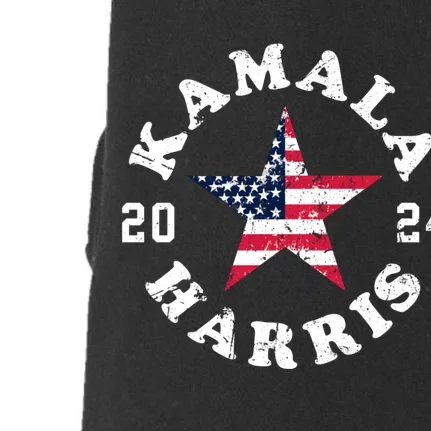 Kamala Harris 2024 President American Flag Vote Kamala Doggie 3-End Fleece Hoodie