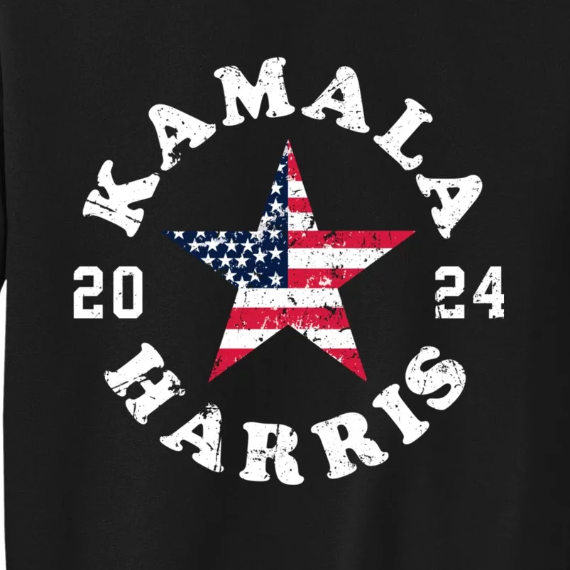 Kamala Harris 2024 President American Flag Vote Kamala Tall Sweatshirt