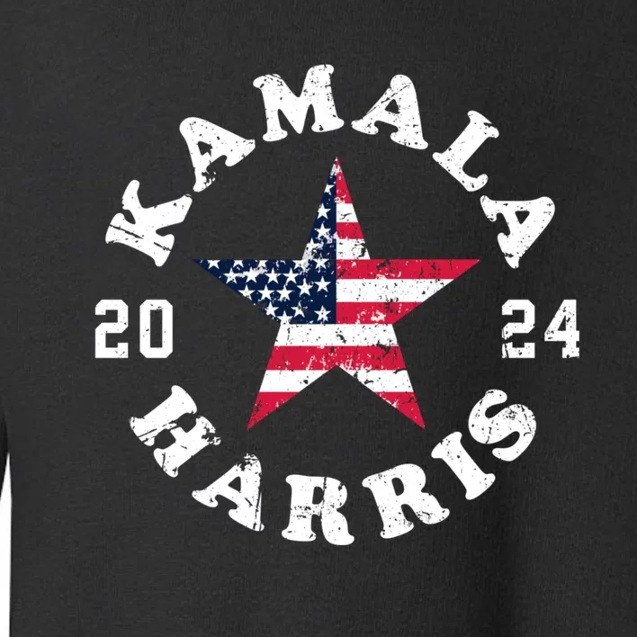 Kamala Harris 2024 President American Flag Vote Kamala Toddler Sweatshirt