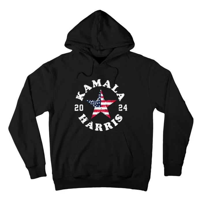 Kamala Harris 2024 President American Flag Vote Kamala Tall Hoodie