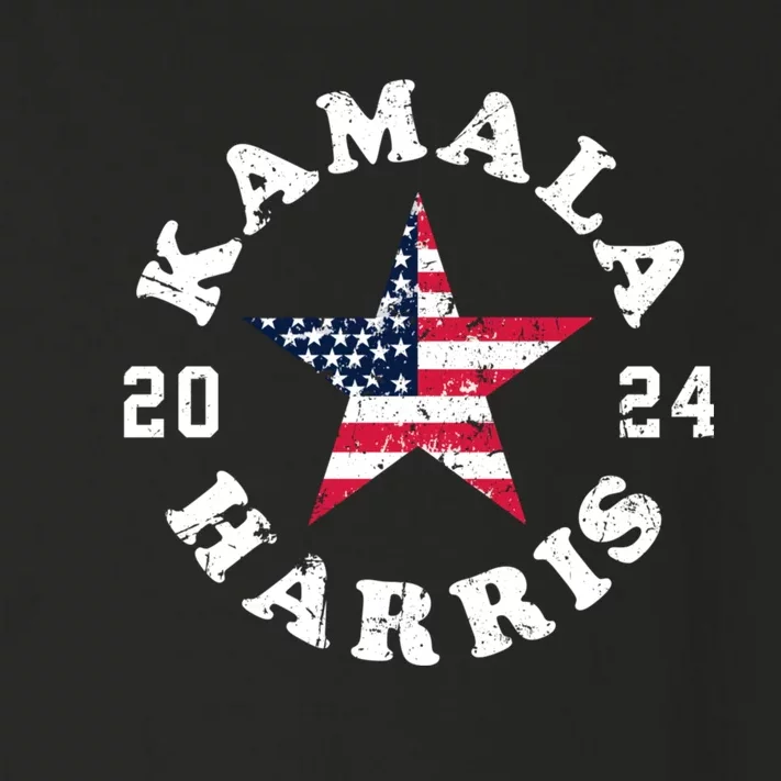 Kamala Harris 2024 President American Flag Vote Kamala Toddler Long Sleeve Shirt