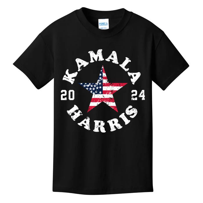 Kamala Harris 2024 President American Flag Vote Kamala Kids T-Shirt