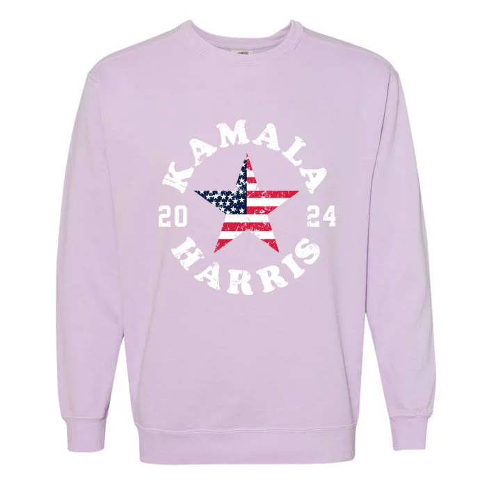 Kamala Harris 2024 President American Flag Vote Kamala Garment-Dyed Sweatshirt