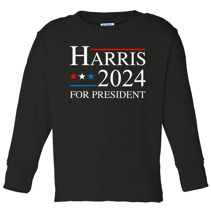 Kamala Harris 2024 For President Election Campaign Toddler Long Sleeve Shirt