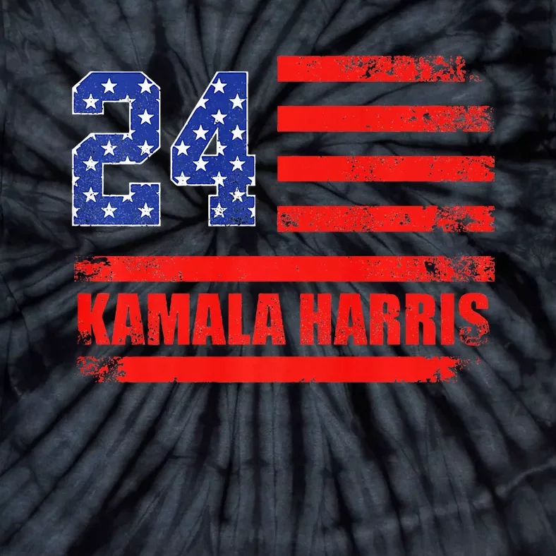 Kamala Harris 2024 Harris 2024 For President American Flag Tie-Dye T-Shirt