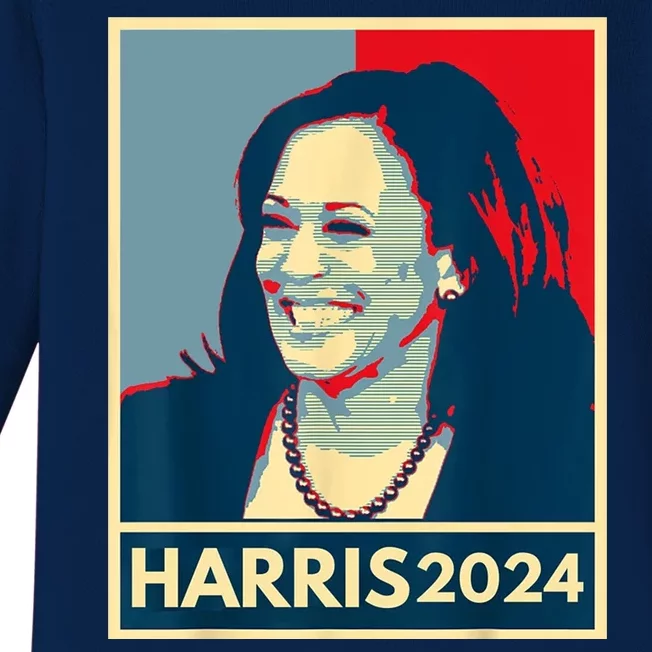 Kamala Harris 2024 Retro Usa Election Baby Long Sleeve Bodysuit