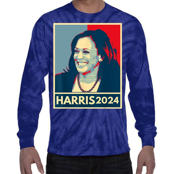 Kamala Harris 2024 Retro Usa Election Tie-Dye Long Sleeve Shirt